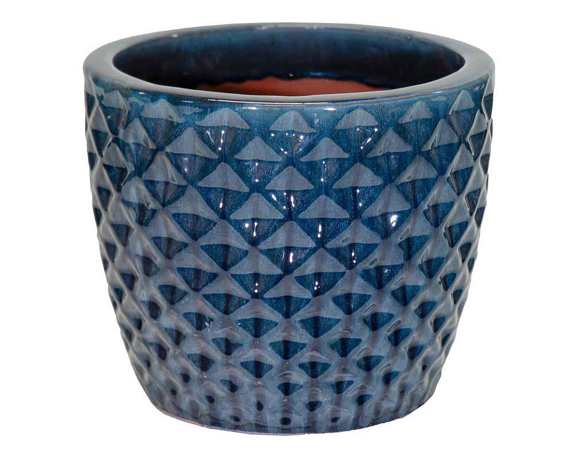 Cachepot Wyber Blu Intenso D30x26,5cm in Ceramica - Mega Collections
