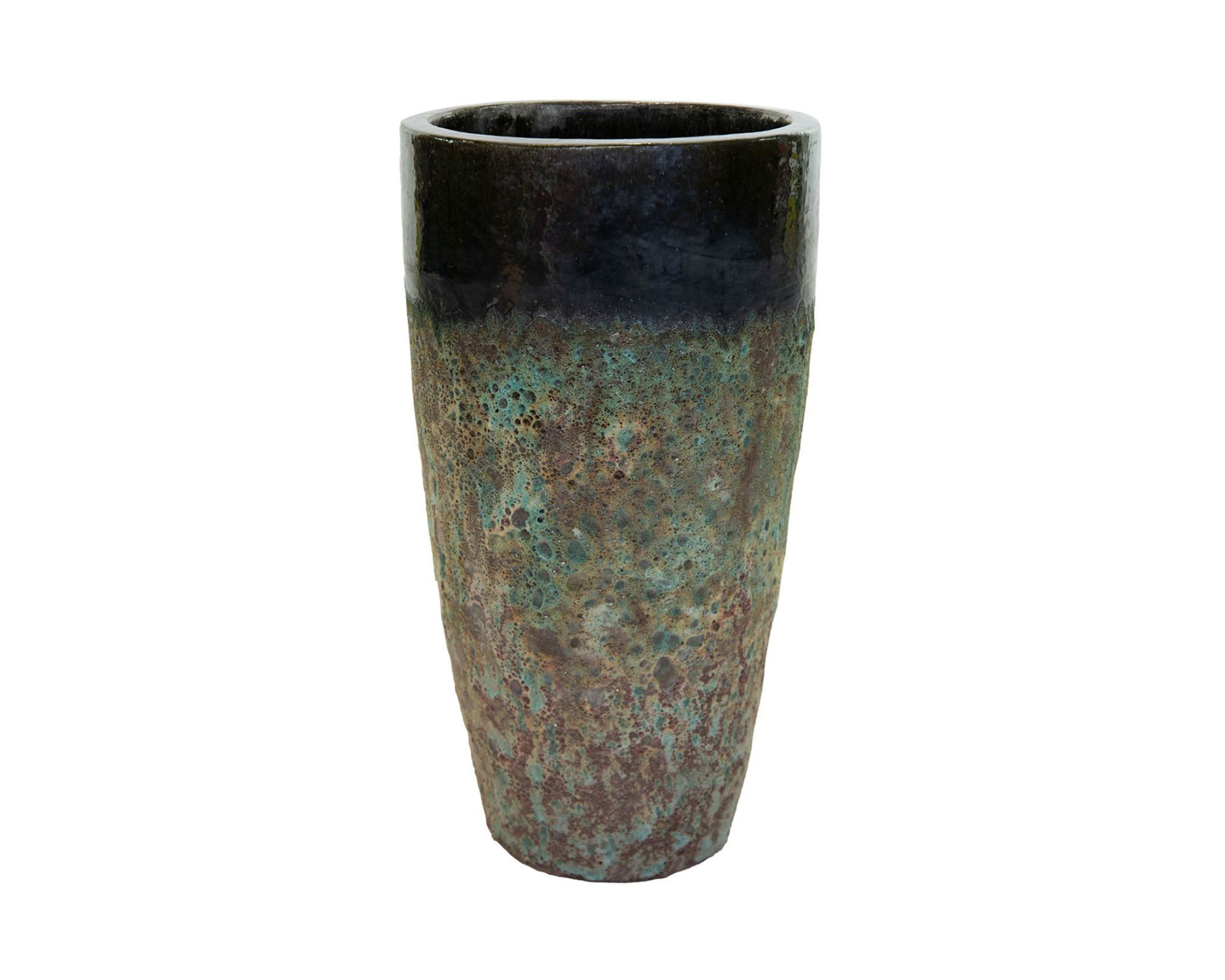 Cachepot Alto Antique Jade Verde D30x65cm in Ceramica - Mega Collections