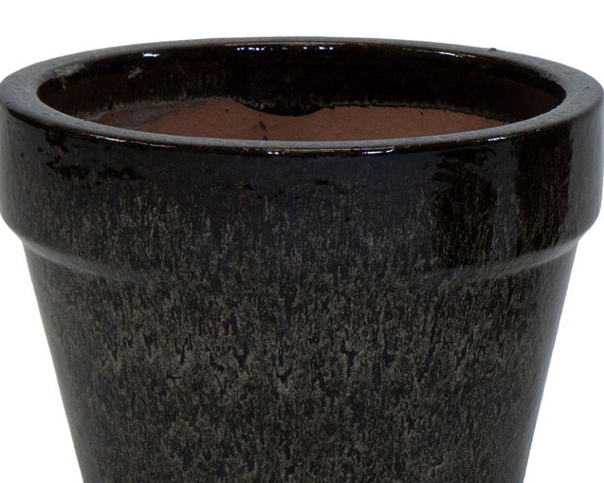 Cachepot Basic Smaltato Marrone Scuro Grande D38x30cm in Ceramica - Mega Collections - immagine 2