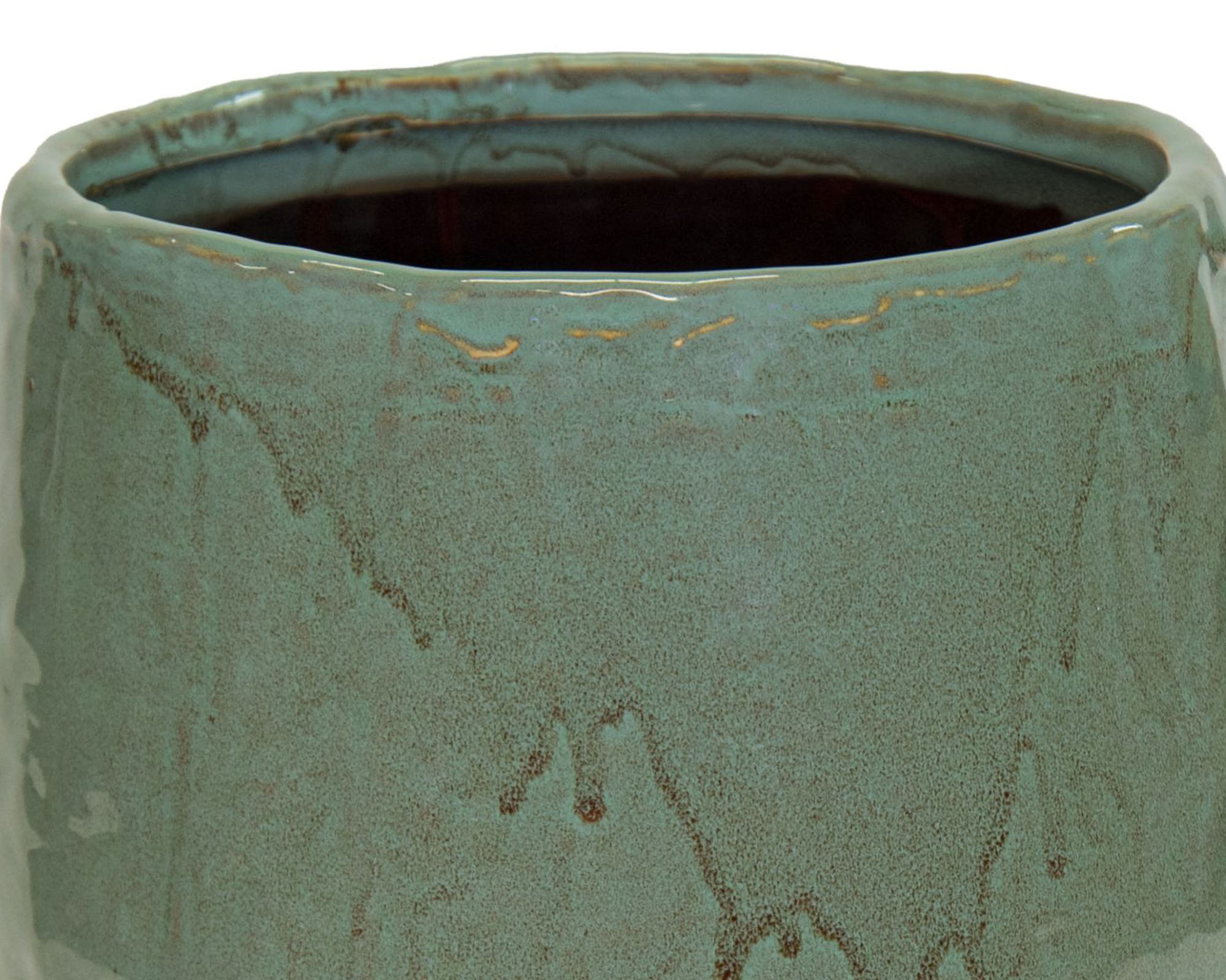 Porta Piante Rotondo Liscio Cauldron Grande Verde Oliva D23x20,5cm in Ceramica - Mega Collections - immagine 2