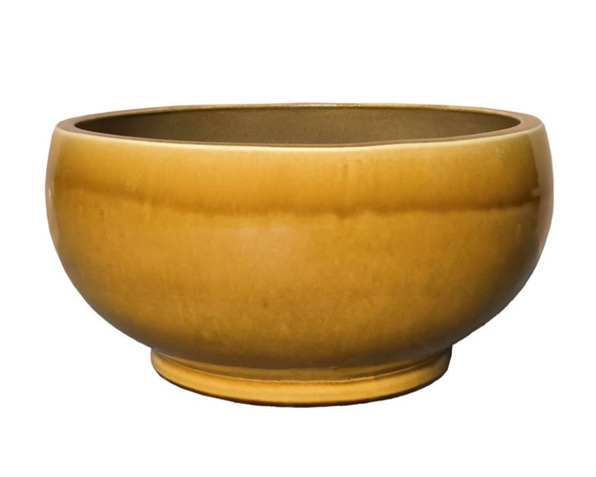 Cachepot Bowl Noble Medium Ocra D18x9cm in Ceramica - Mega Collections