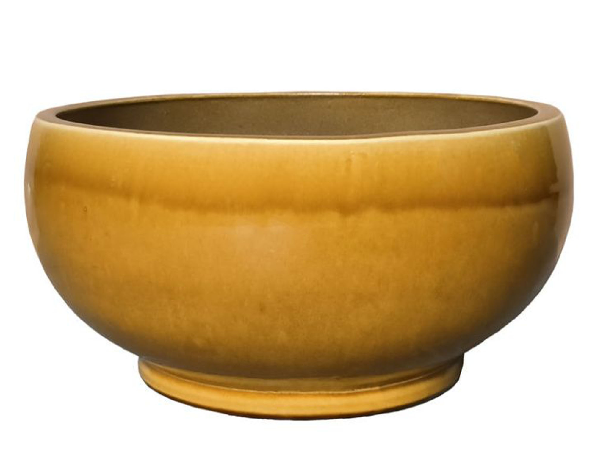 Cachepot Bowl Noble Extra Large Ocra D18x9cm in Ceramica - Mega Collections