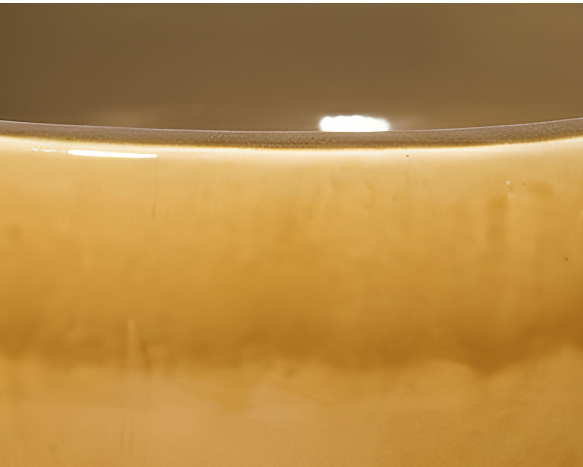 Cachepot Bowl Noble Extra Large Ocra D18x9cm in Ceramica - Mega Collections - immagine 2