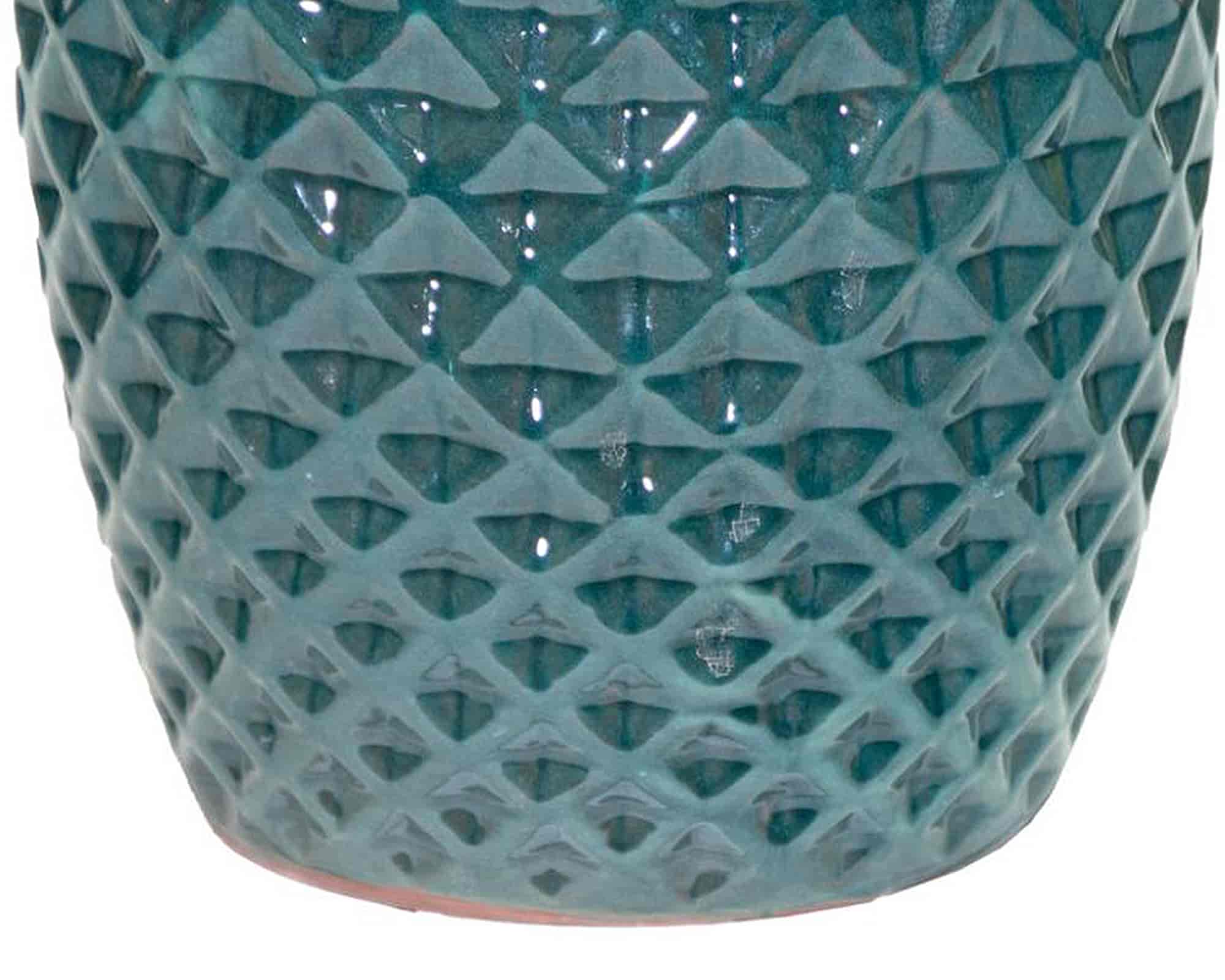 Cachepot Conico Rombi Wyber S Verde D18x16cm Ceramica - Mega Collections - immagine 2