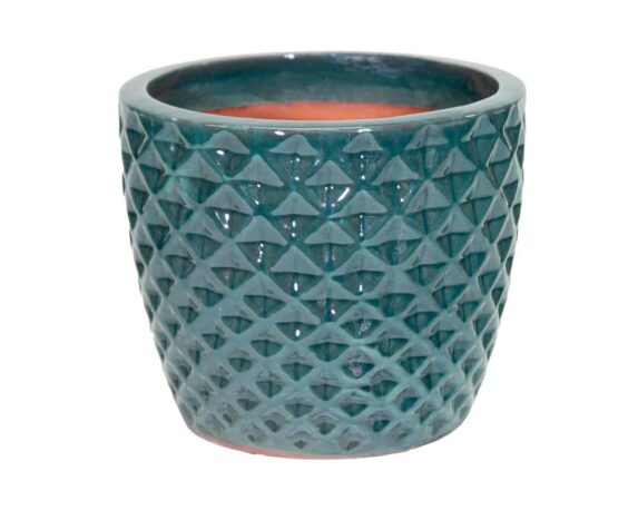 Cachepot Conico Rombi Wyber S Verde D18x16cm Ceramica – Mega Collections