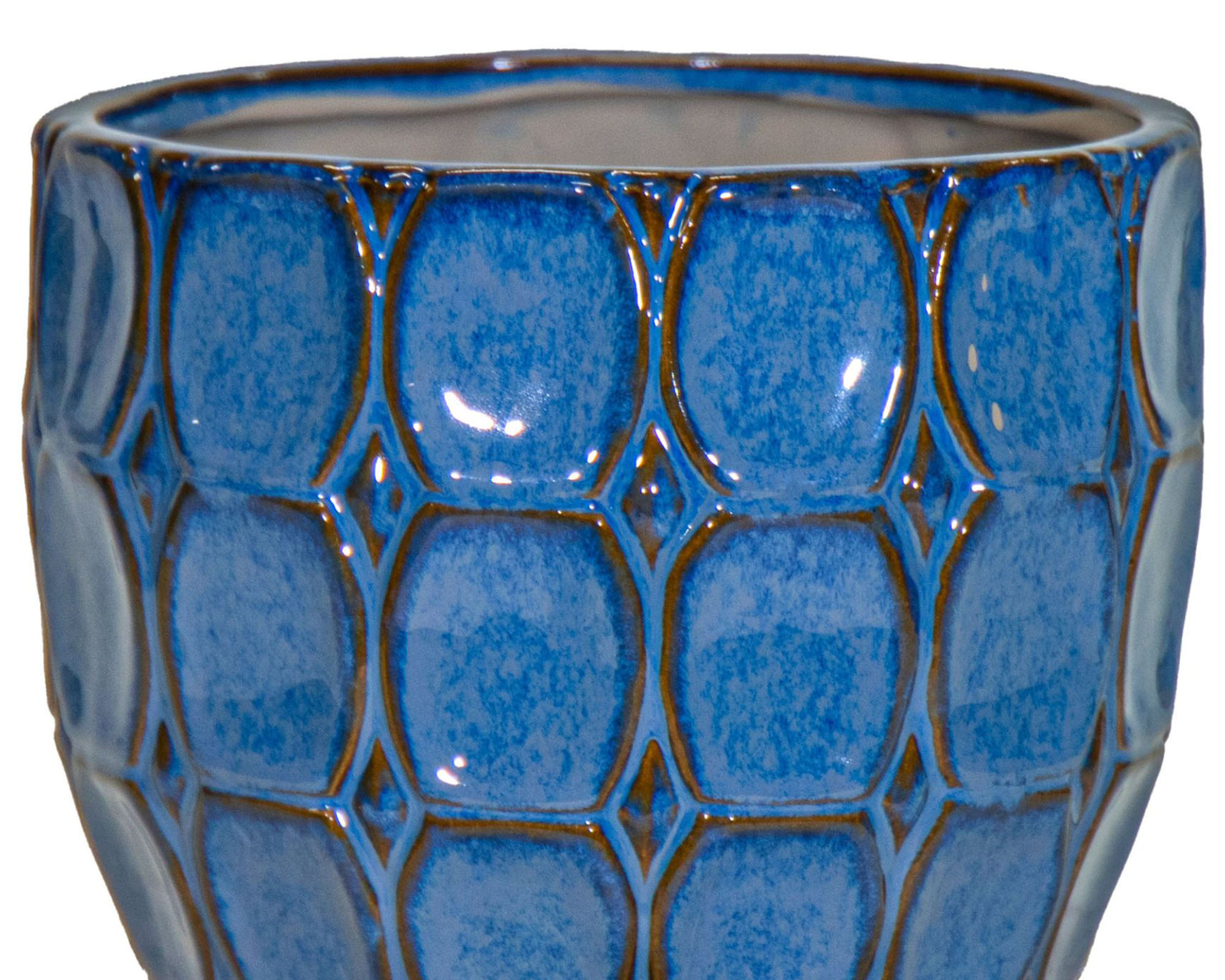 Cachepot Viva Egg Blu D8x7,5cm in Ceramica - Mega Collections - immagine 2