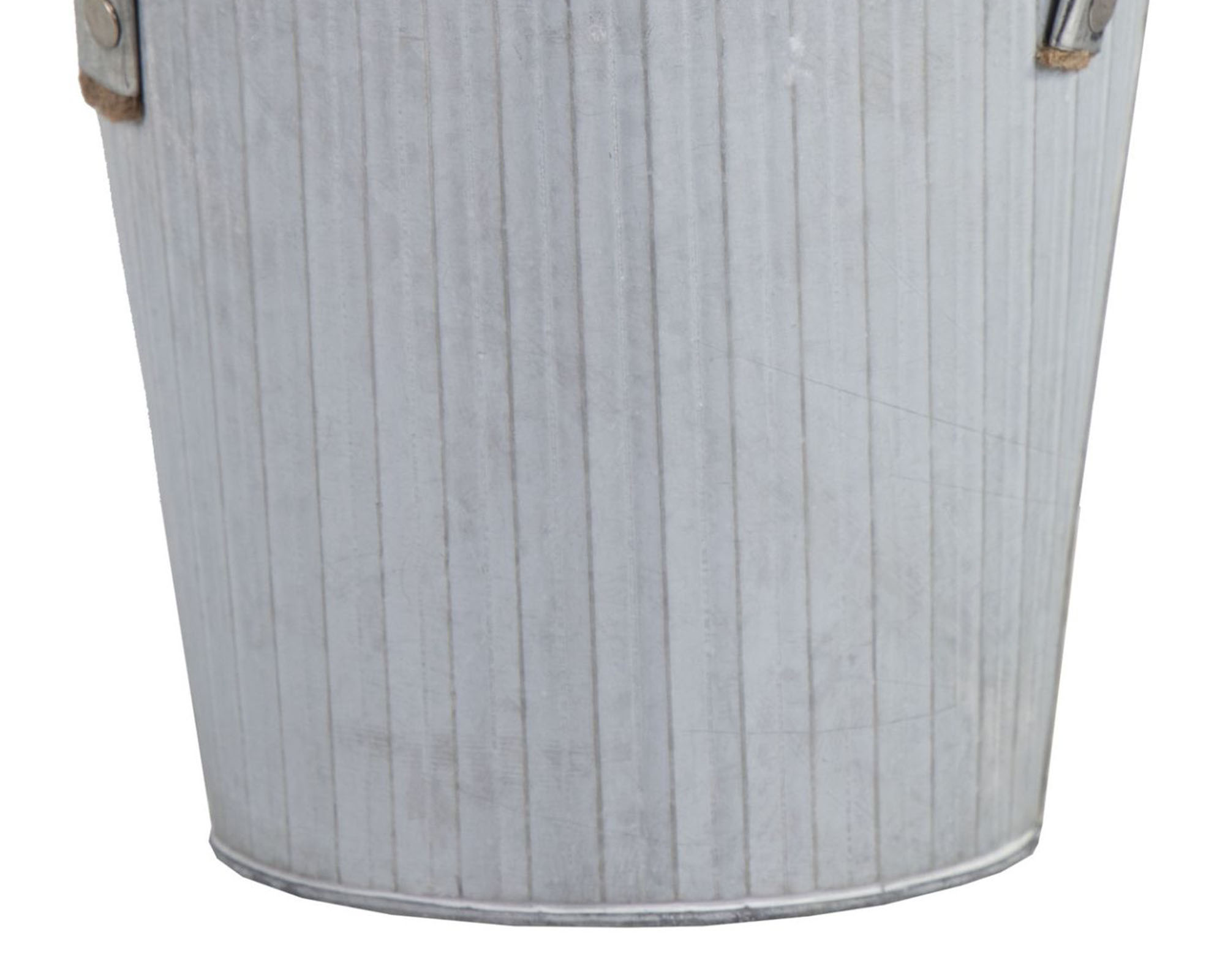 Cachepot Tondo con Manici Metallo Grigio D17,5x14,5cm in Metallo - Mega Collections - immagine 2