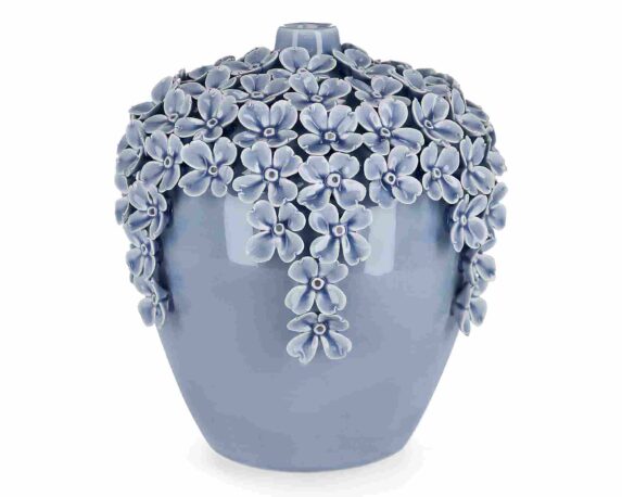 Vaso Decorativo Treasure Azzurra 23cm in Porcellana – Bizzotto