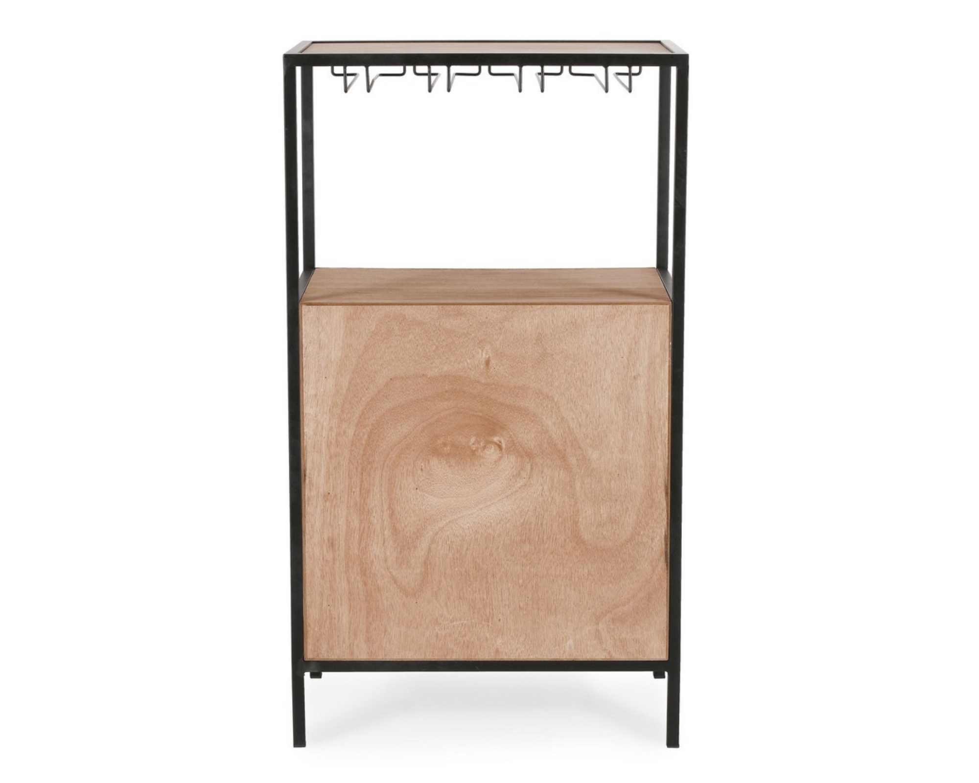 Mobile Portabottiglie con 12 Piani Isaac Nero 51x30x91cm in Acciaio e MDF - Bizzotto - immagine 4