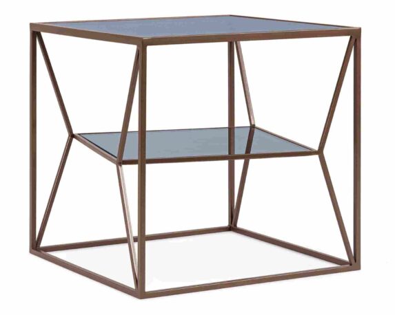 Tavolino Hydra 45x45x45cm in Acciaio e Vetro – Bizzotto