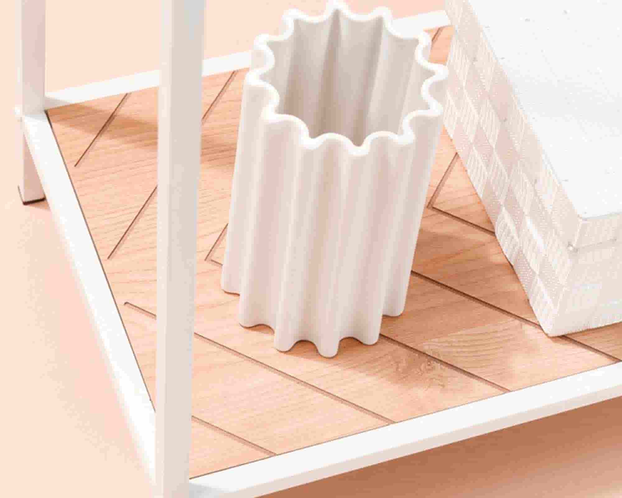 Stand Appendiabiti Haldor Bianco e Naturale 63x34x180cm in Legno di Gomma e Acciaio - Bizzotto - immagine 7