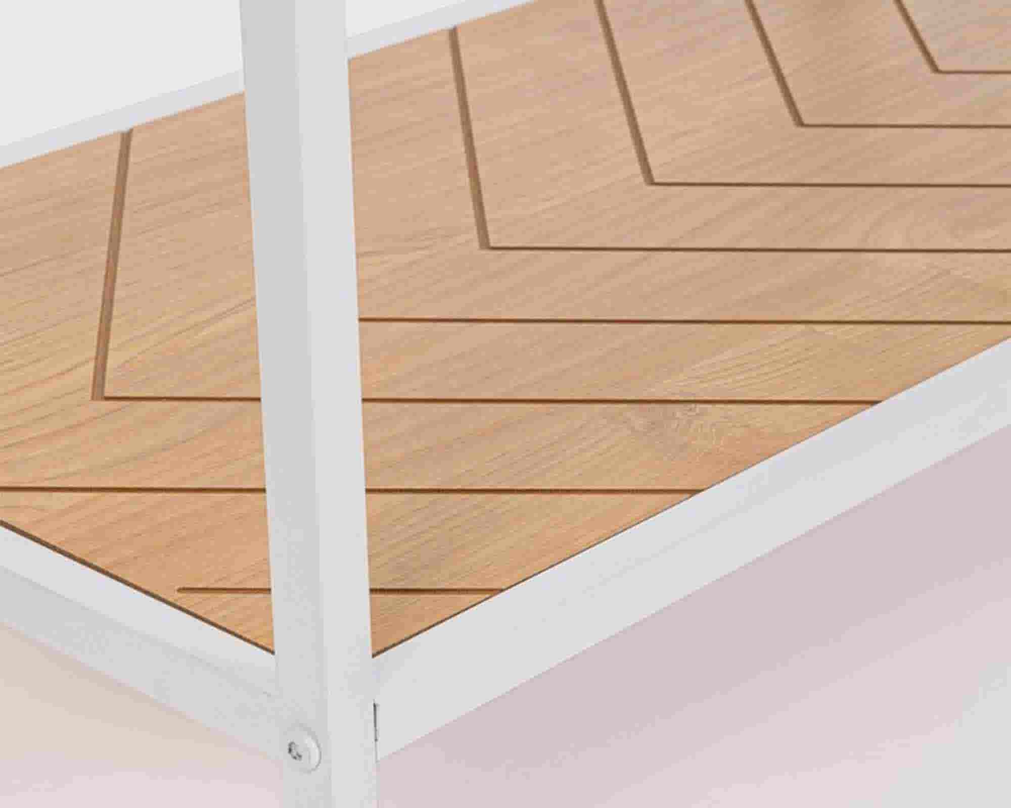 Stand Appendiabiti Haldor Bianco e Naturale 63x34x180cm in Legno di Gomma e Acciaio - Bizzotto - immagine 5