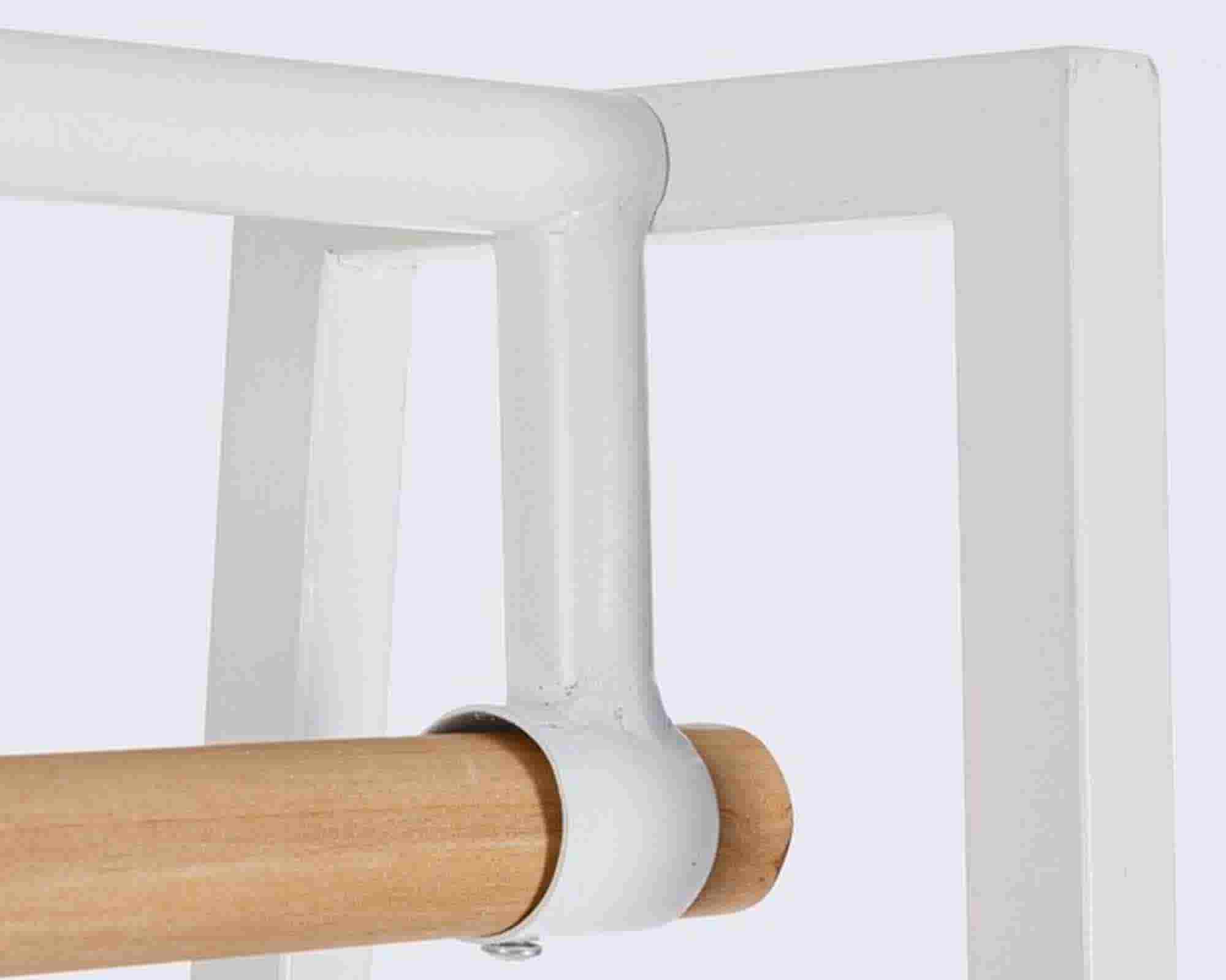 Stand Appendiabiti Haldor Bianco e Naturale 63x34x180cm in Legno di Gomma e Acciaio - Bizzotto - immagine 4