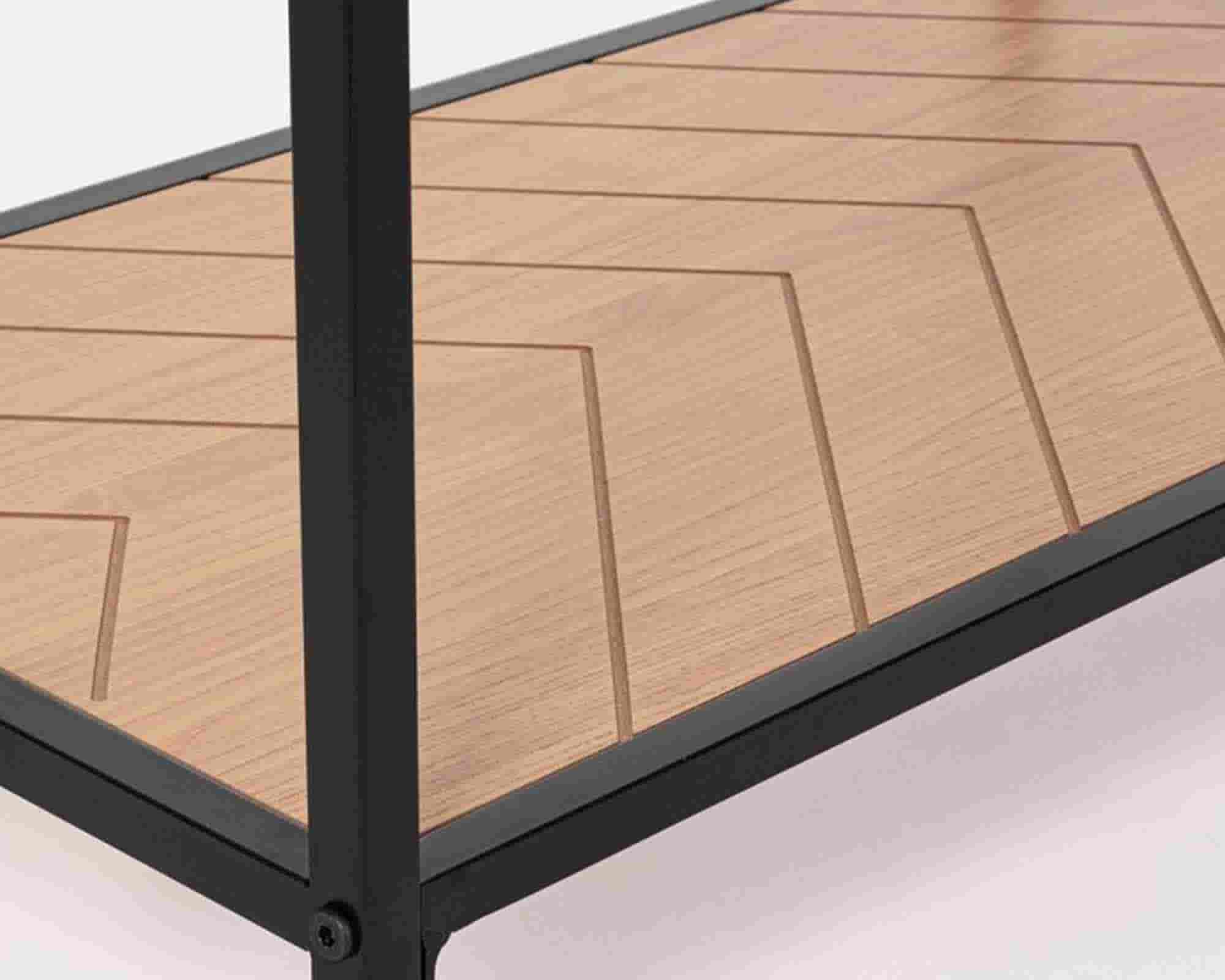 Stand Appendiabiti Haldor Nero e Naturale 63x34x180cm in Legno di Gomma e Acciaio - Bizzotto - immagine 5