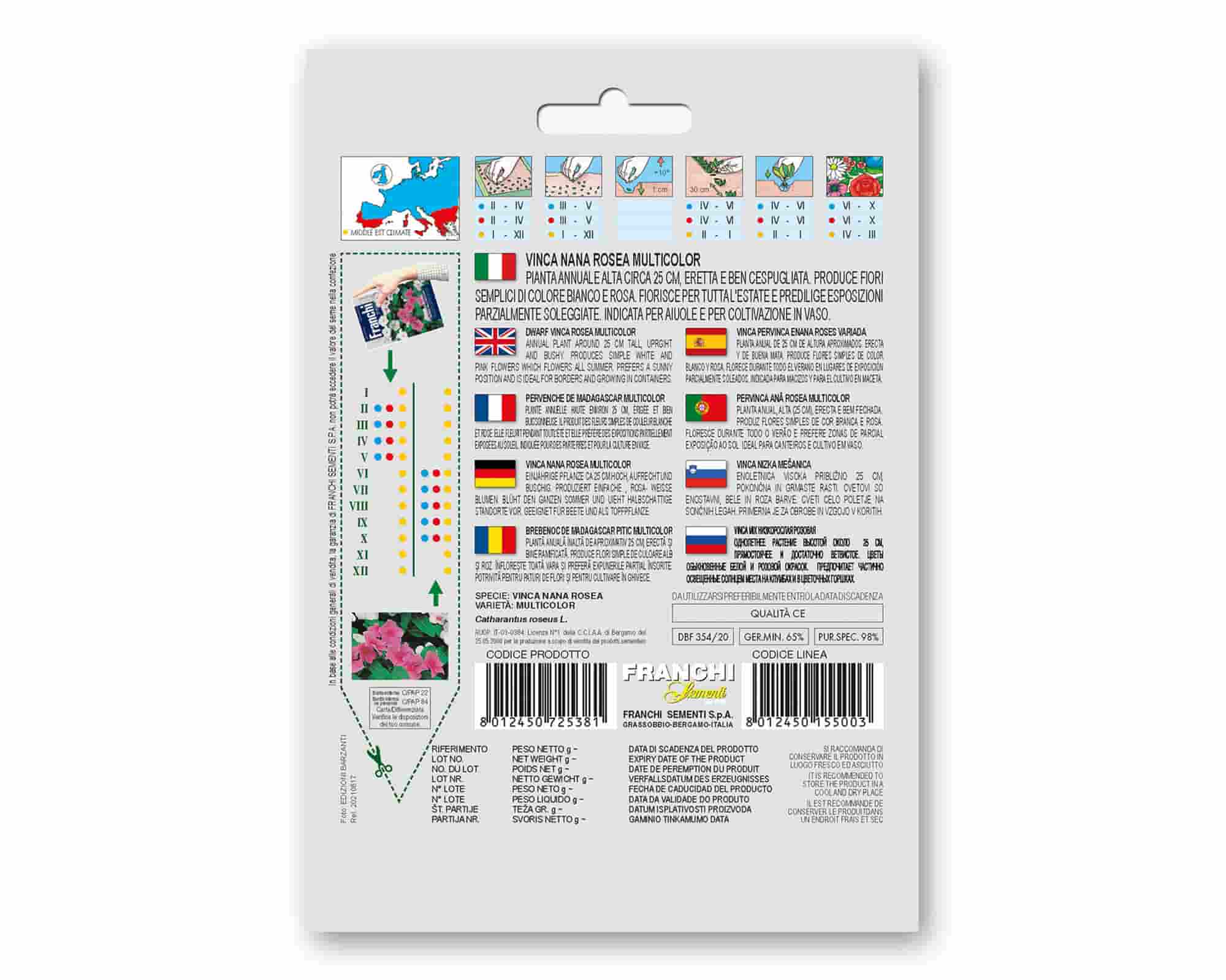 Semi di Vinca Rosea Mix - Franchi sementi - immagine 2