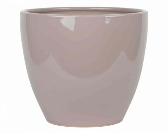 Cachepot Elegante Egg Pot Smaltato Taupe XL D30,5x26cm in Ceramica – Mega Collections