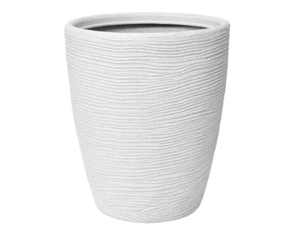 Cachepot Tronco Bombato Basso Shabby Bianco Perla D37x44cm in Plastica – Telcom