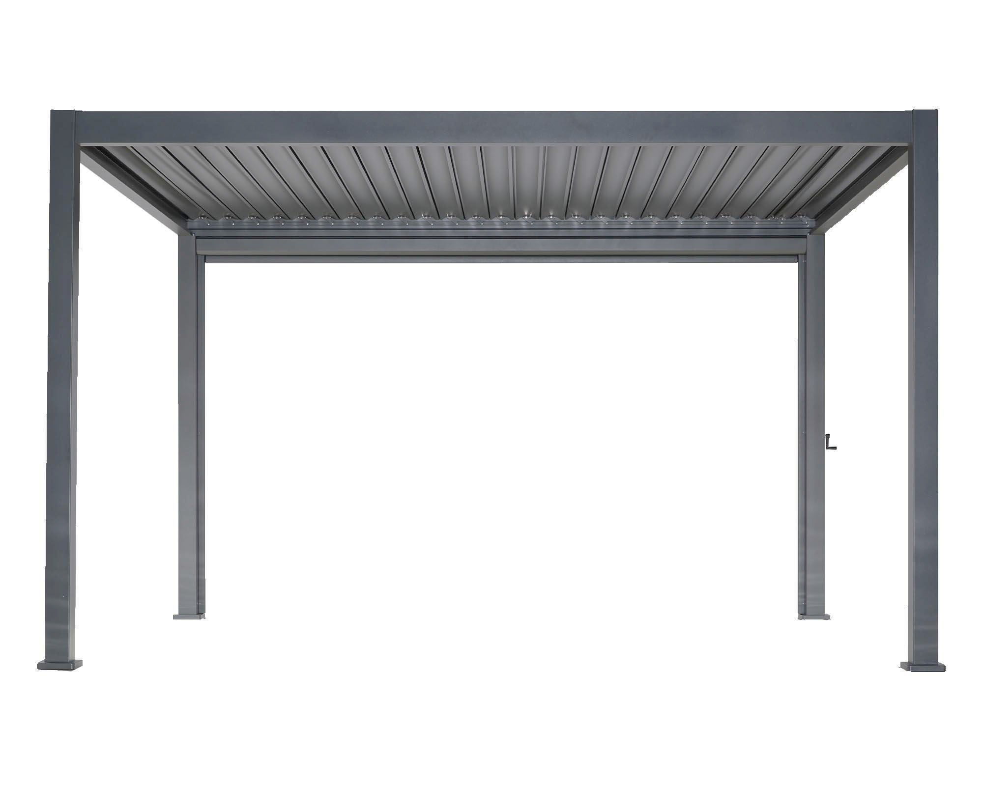 Pergola Manuale Galvanizzato Grigio 3x4x2,5m in Alluminio e Acciaio - Floral Garden - immagine 5