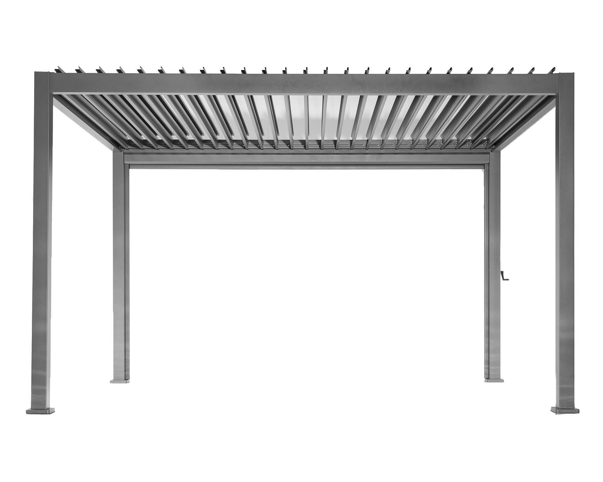 Pergola Manuale Galvanizzato Grigio 3x4x2,5m in Alluminio e Acciaio - Floral Garden - immagine 3
