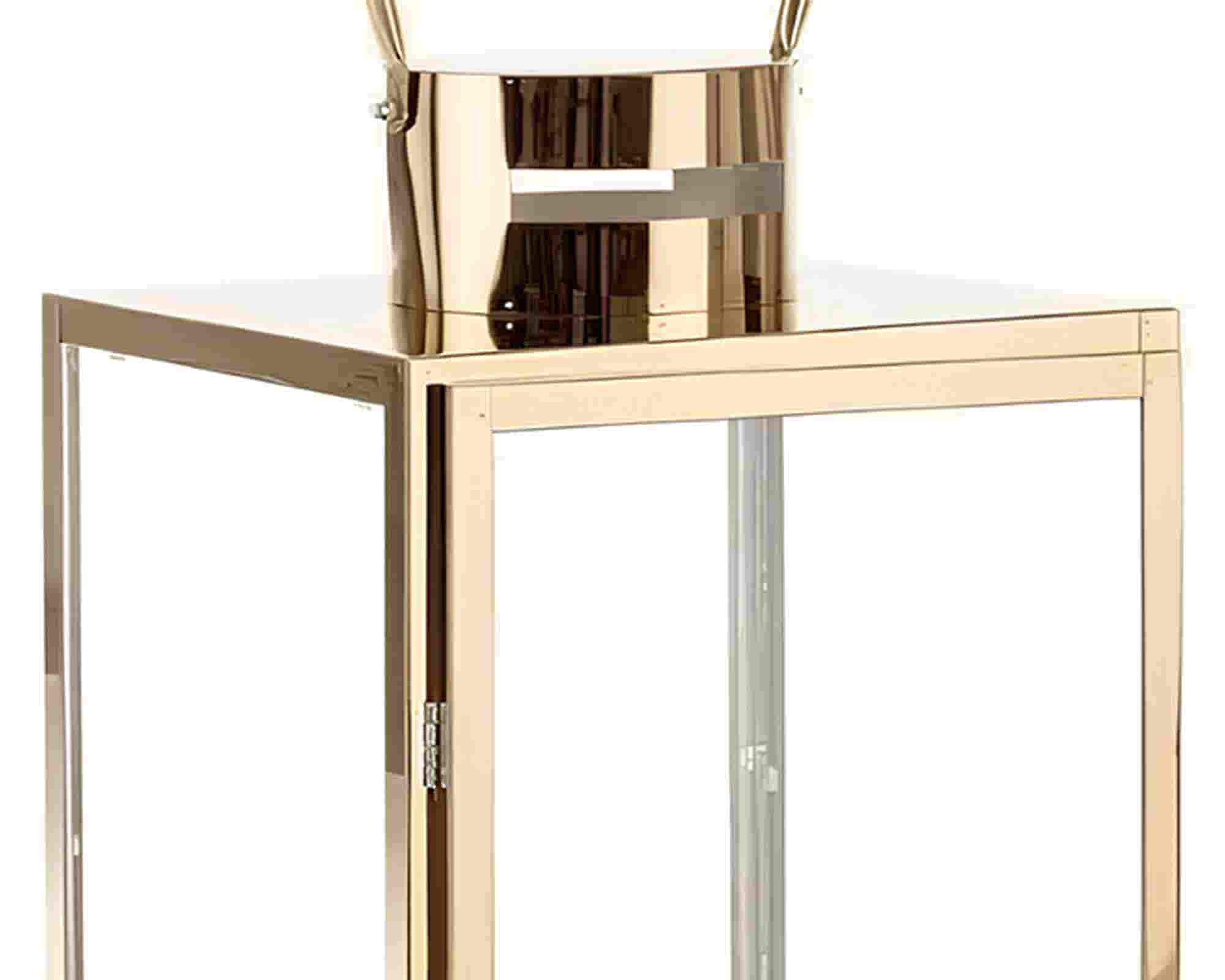 Lanterna Alban Dorato S 17x16x40cm in Vetro e Acciaio - Bizzotto - immagine 2