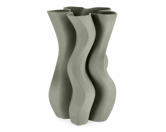 Vaso Decorativo Stampato in 3D Reiko Verde D21x33cm in Ceramica – Bizzotto
