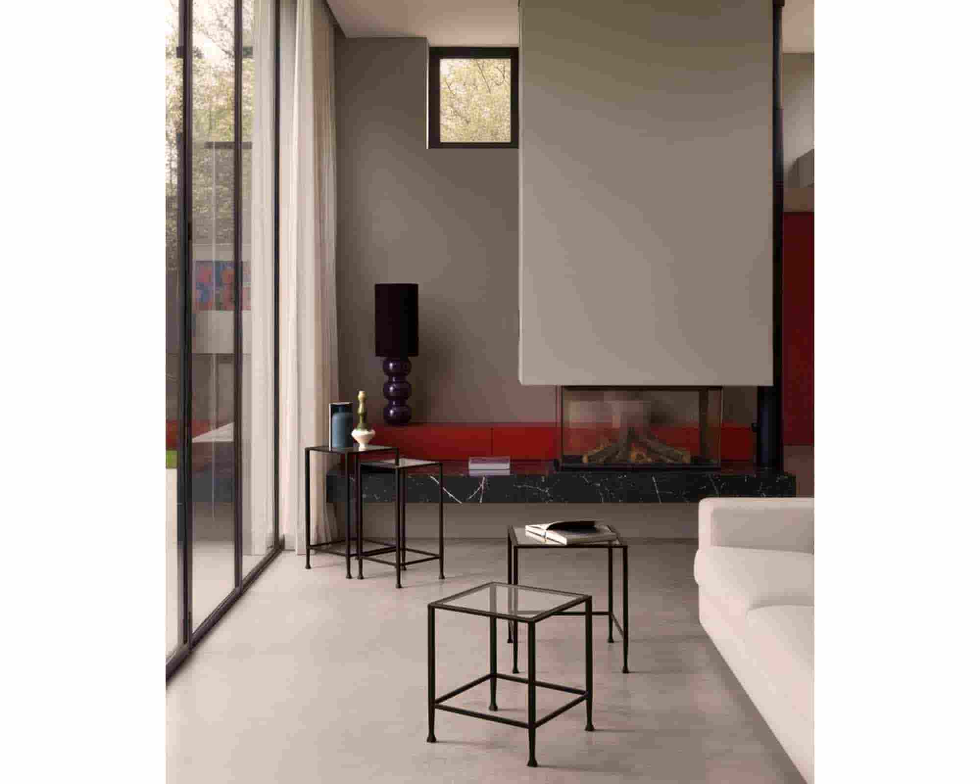 Piantana Ikeru Bordeaux con Paralume di Cotone D30x100cm in Metallo - Bizzotto - immagine 8