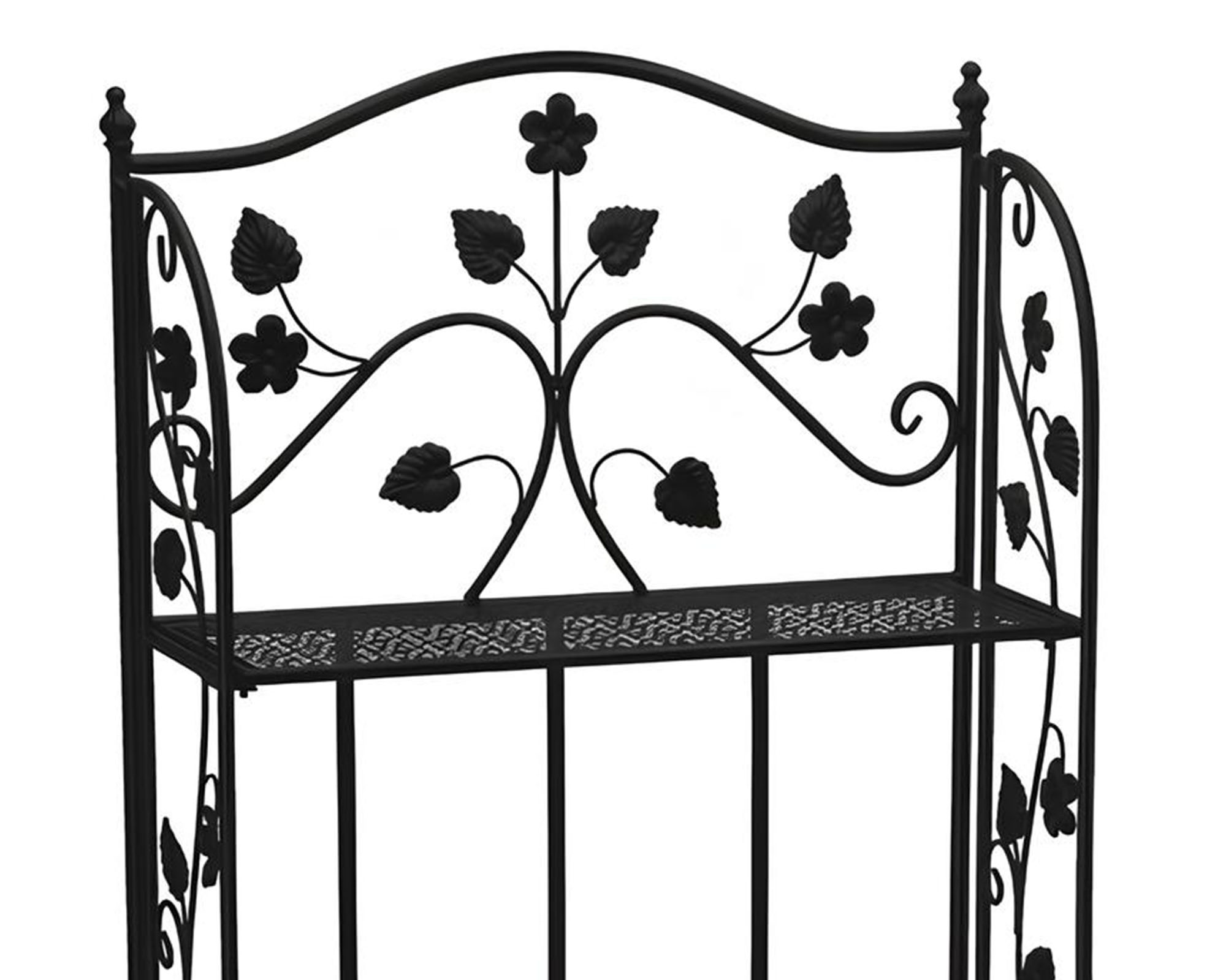 Mensola con 3 Ripiani Nero 60x27x127cm in Ferro - immagine 2