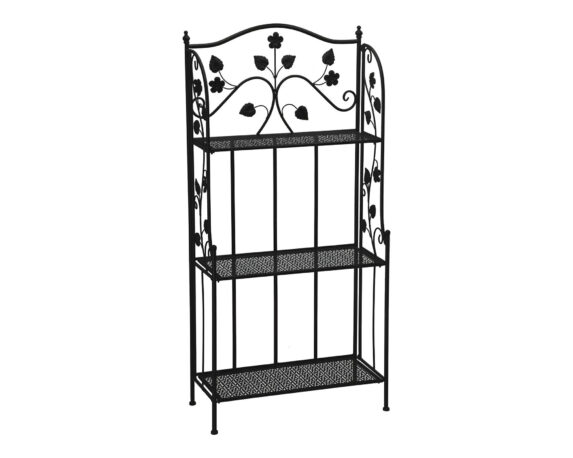 Mensola con 3 Ripiani Nero 60x27x127cm in Ferro