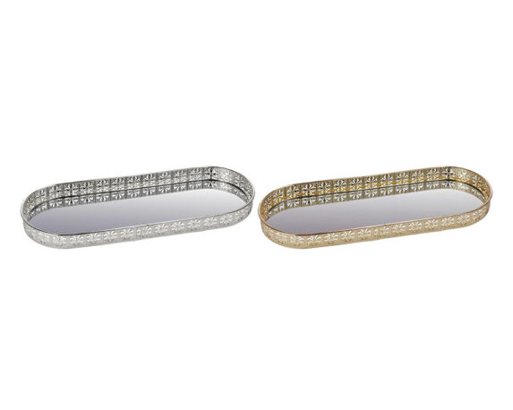 Vassoio Ovale Elegante e Pratico Assortito 38,5x15cm in Metallo