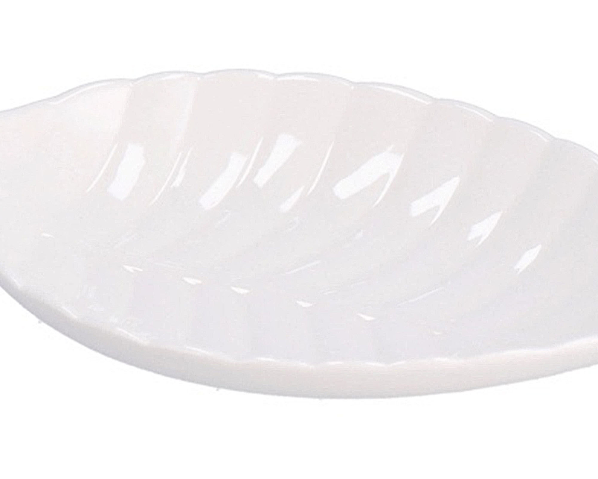 Vassoio a Forma di Foglia Bianco 24x14x3,5cm in Ceramica - immagine 2