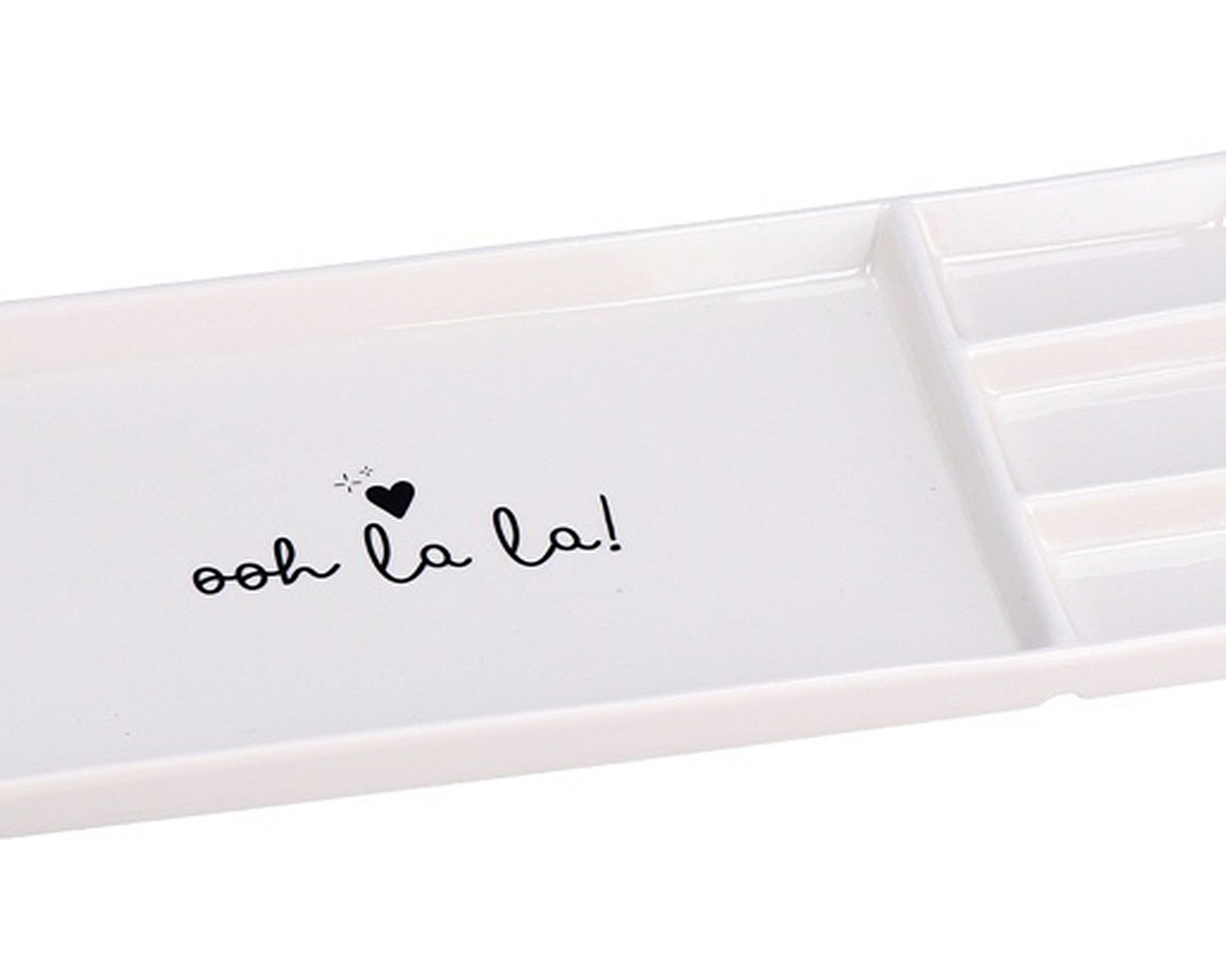 Vassoio Rettangolo con 4 Scompartimenti Bianco 38x16x2,5cm in Ceramica - immagine 2