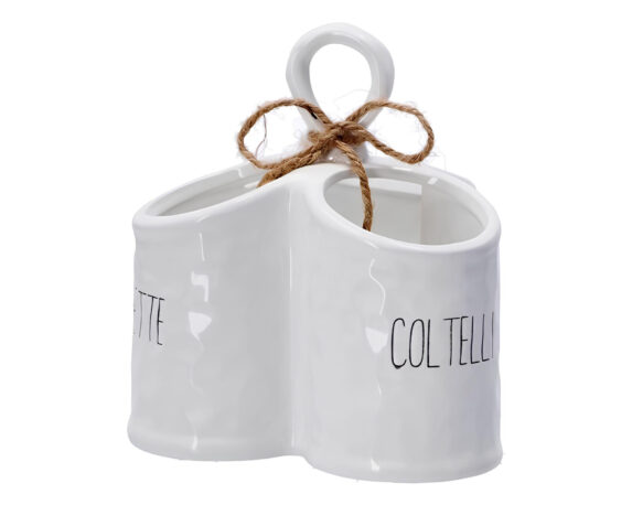 Portaposate Classio Bianco 16,5×13,5x18cm in Ceramica