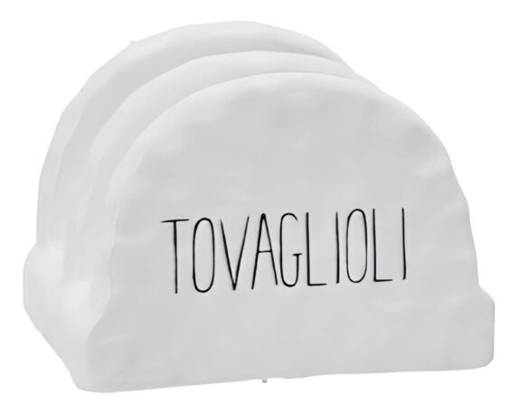 Portatovaglioli Classico Bianco 9x7x6,5cm in Ceramica