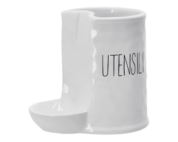 Porta Posate Bianco 28x34x5cm in Ceramica