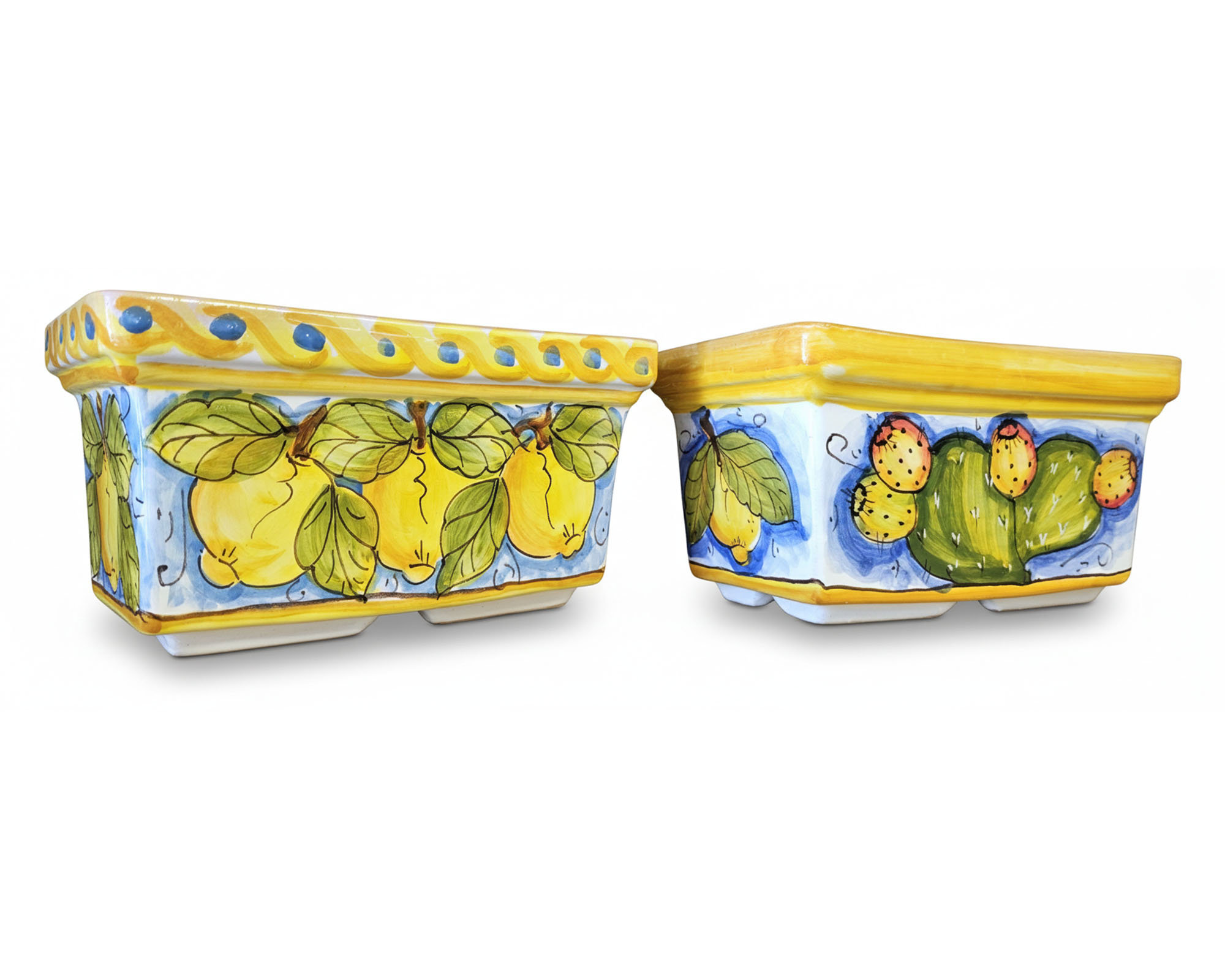 Cassetta Rettangolare Decorativa Siciliano Dipinto a Mano Assortito 30x21cm in Ceramica