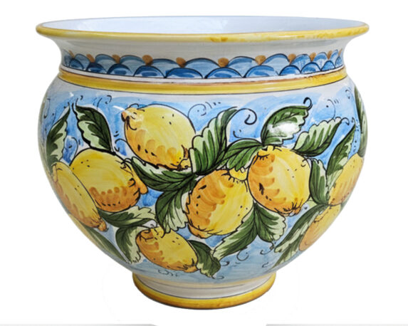 Portavaso Siciliano Decorativo Dipinto a Mano Assortito D35cm in Ceramica