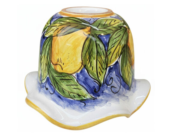 Lampada Smerlato Traforato con Catena Siciliano Dipinto a Mano Assortito D30cm in Ceramica e Terracotta