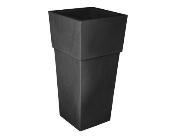 Vaso Alto Quadro Aquila Antracite da 50L 100cm in Plastica