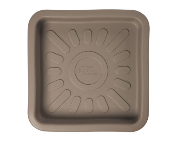 Sottovaso Quadrato Teiplast Tortora D35cm in Plastica