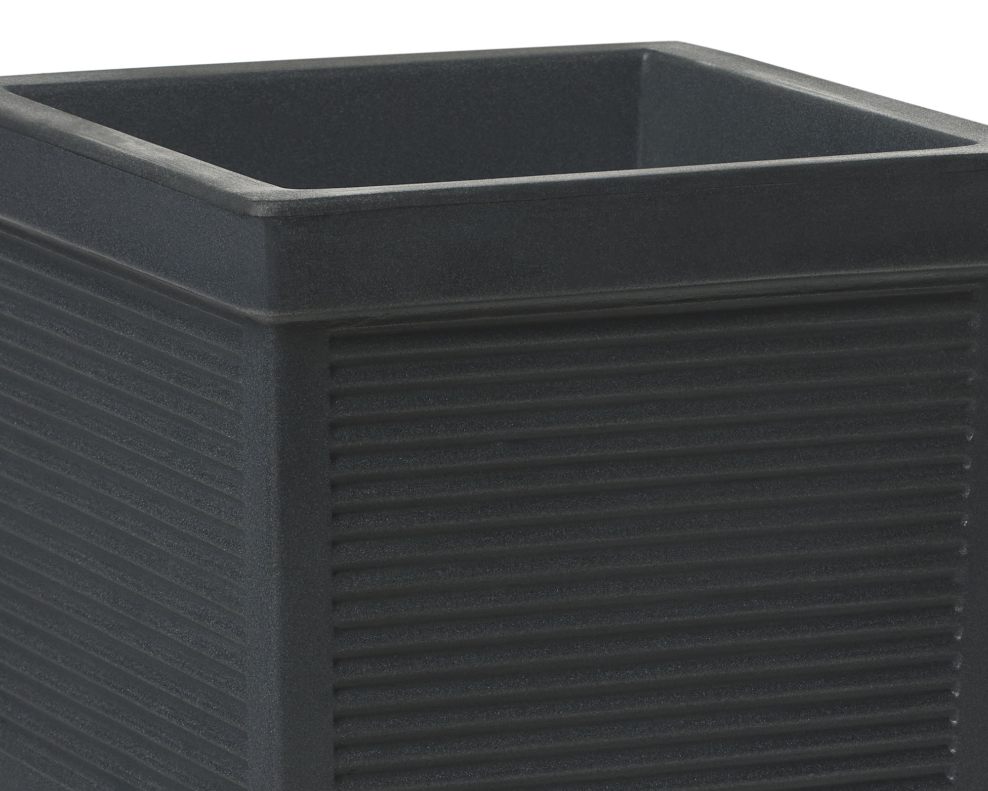 Vaso Quadro Millerighe Antracite 45x45cm in Resina - immagine 2