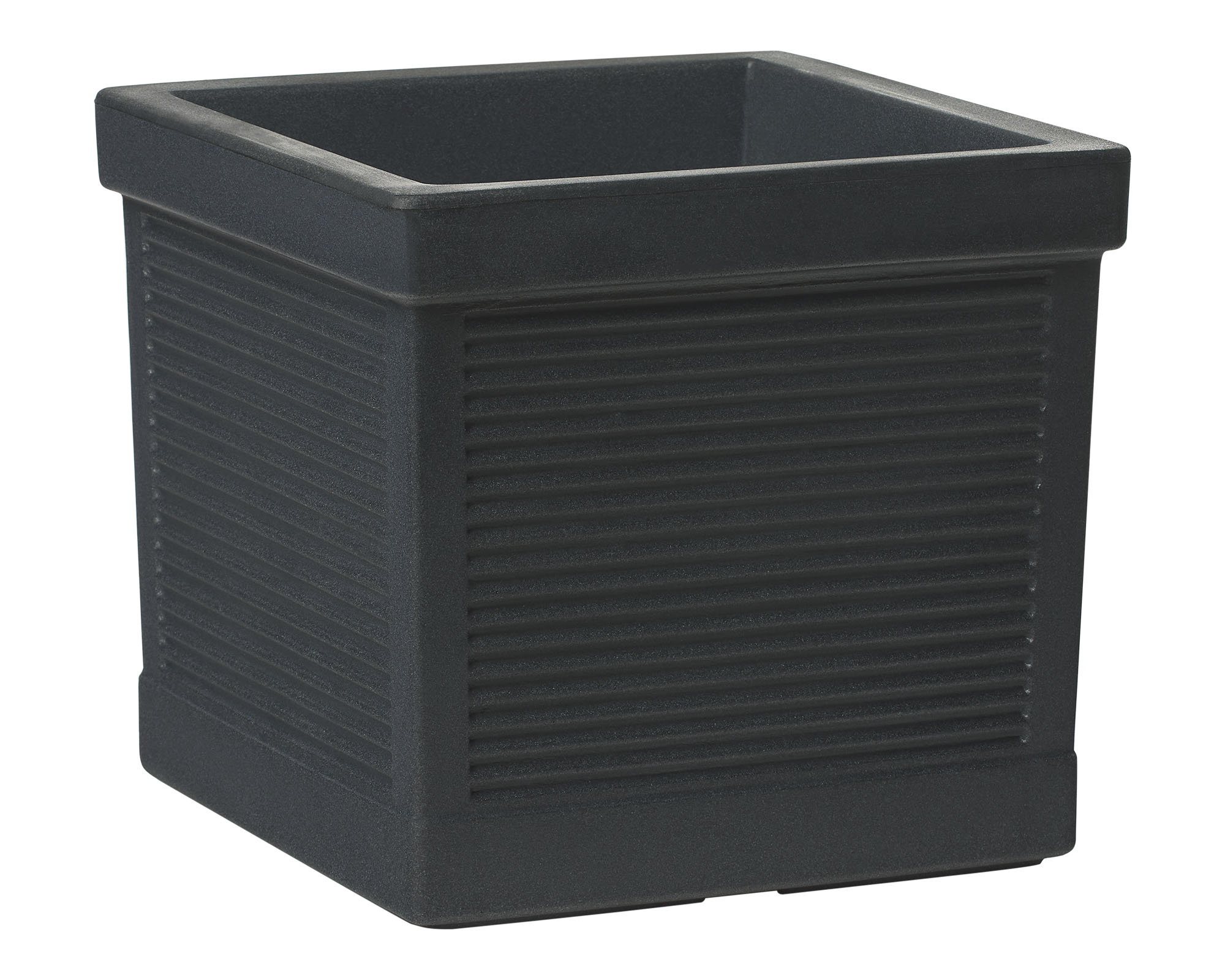 Vaso Quadro Millerighe Antracite 45x45cm in Resina