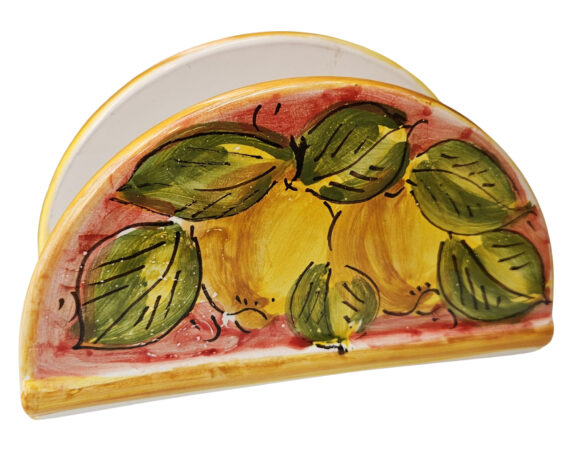 Portatovaglioli a Ventaglio Siciliano Dipinto a Mano Assortito in Ceramica