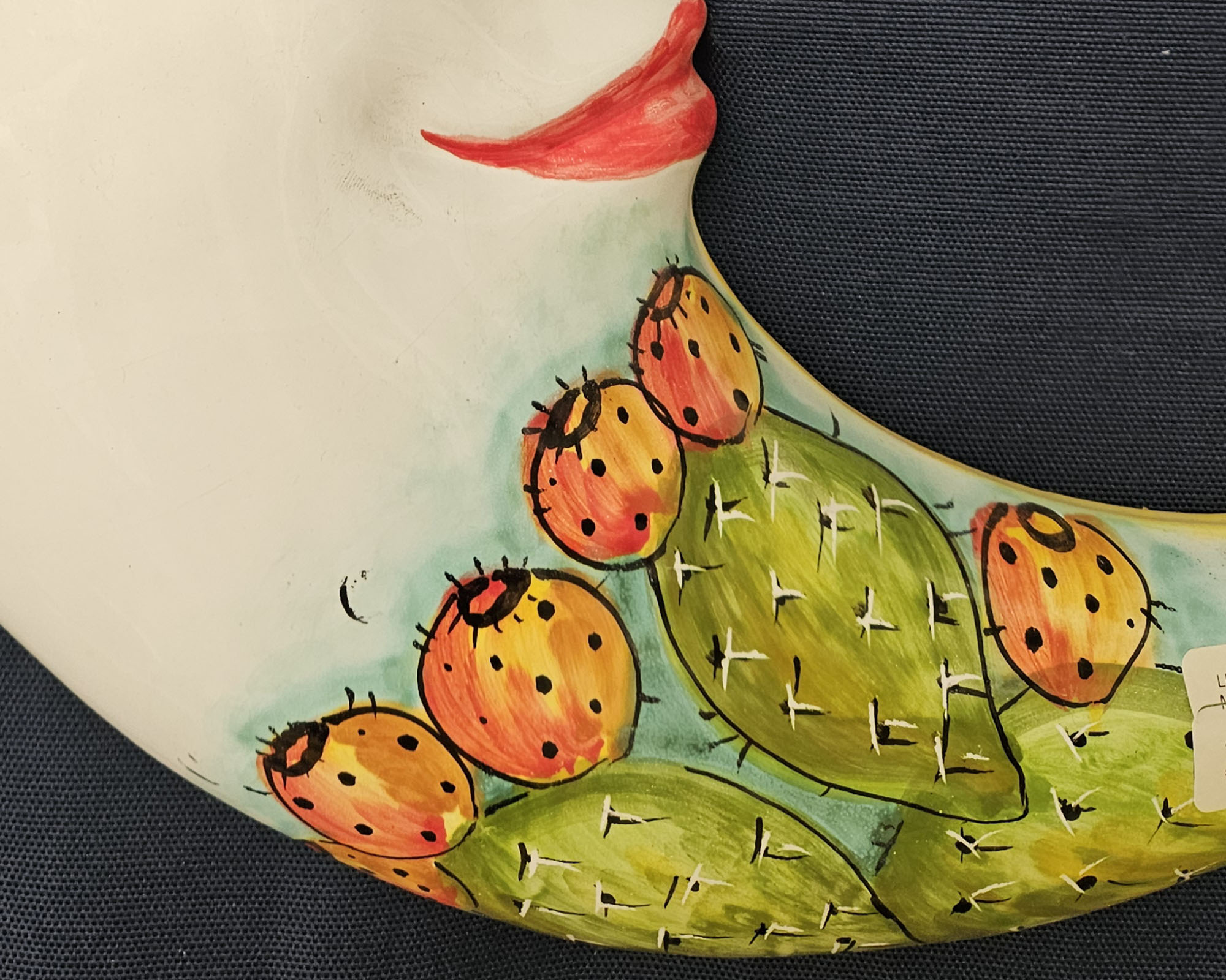 Luna Decorativa da Parete Dipinto a Mano Assortito D45cm in Ceramica - immagine 3