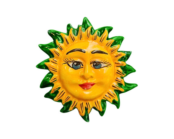 Sole Decorativa da Parete Dipinto a Mano Assortito D12cm in Ceramica