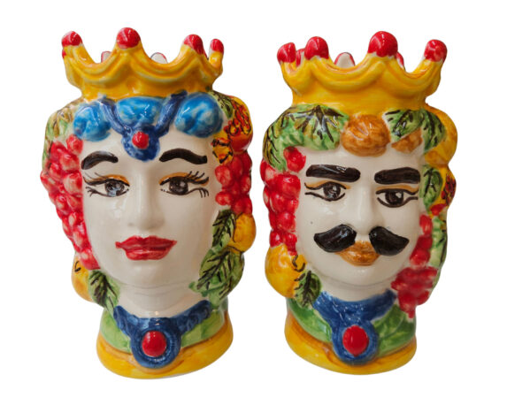 Testa di Moro con Frutta Dipinto a Mano Assortito 14cm in Ceramica