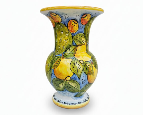 Vaso con Anelli Siciliano Dipinto a Mano Assortito D30cm in Ceramica