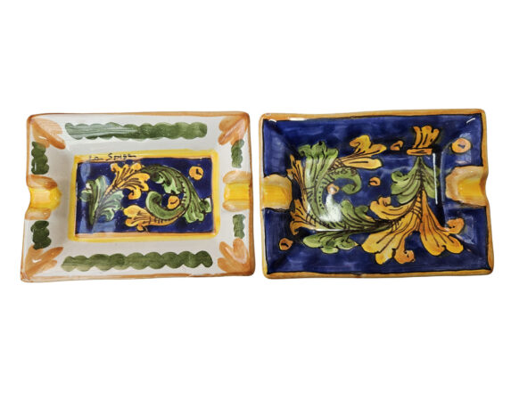 Posacenere Siciliana Dipinto a Mano Assortito 11x8cm in Ceramica