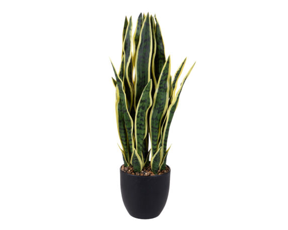 Sanseveria con Vaso D20x78cm Pianta Artificiale in Plastica e Poliestere