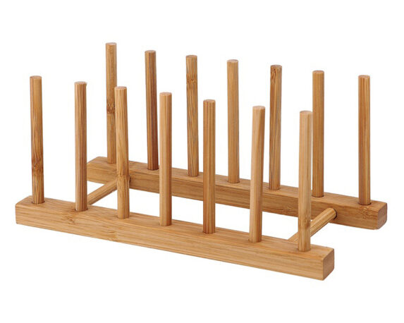 Portapiatti con 6 Piatti 25x12x11cm in Bamboo