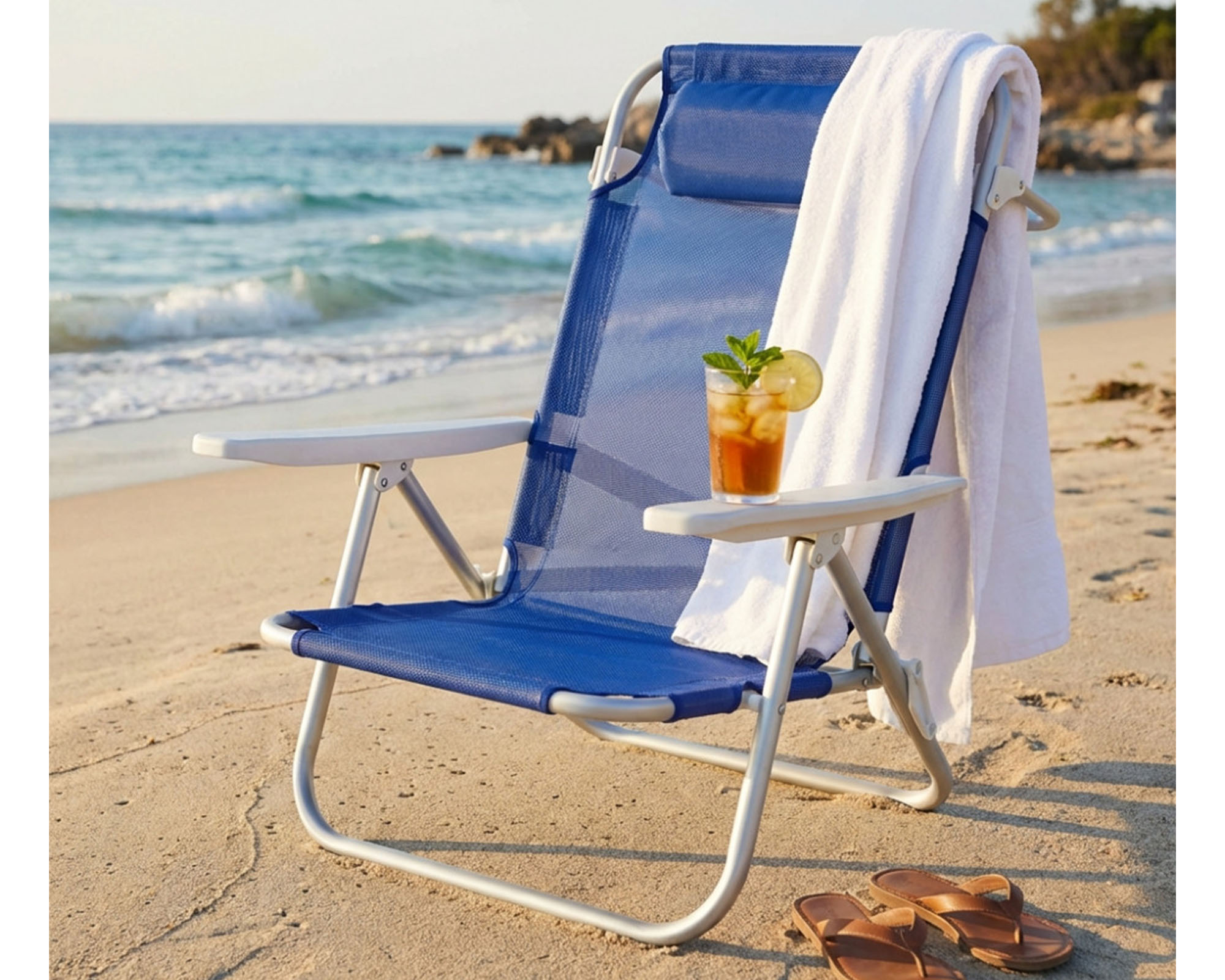Spiaggina Joy Blu Assortito 53x62x77cm in Alluminio e Textilene - immagine 4
